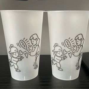 Two NY Ugly Donuts & Corn Dogs Plastic Cups